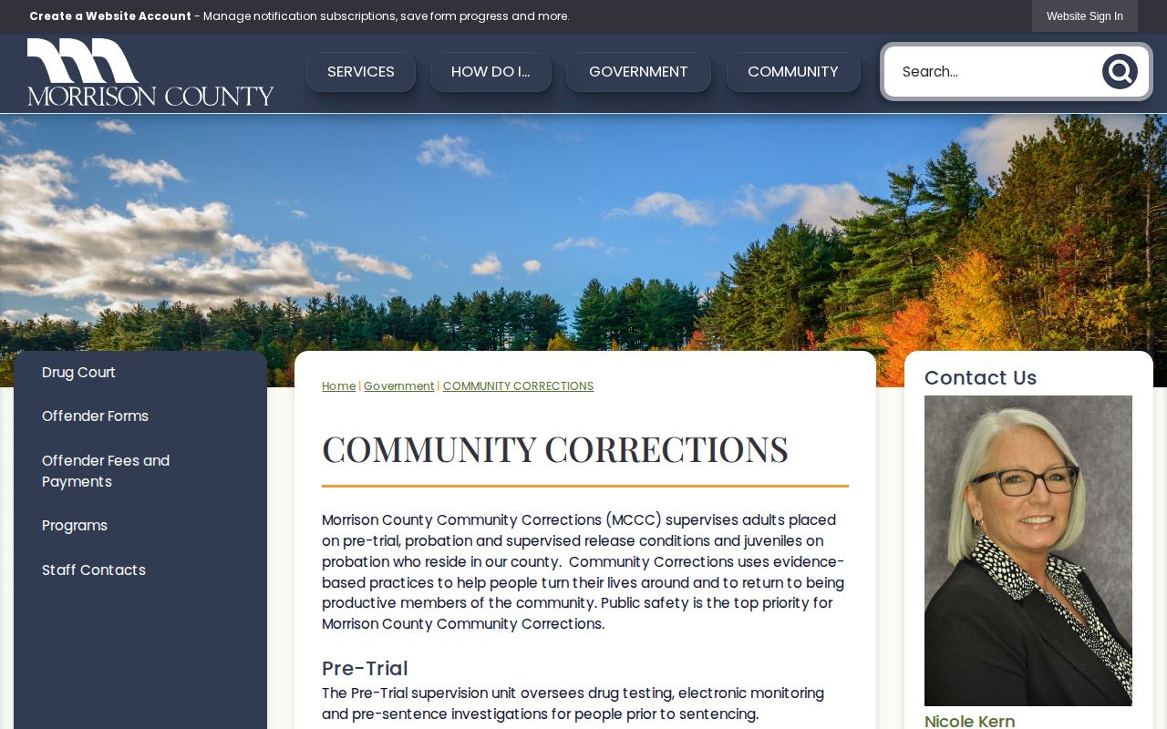 Morrison County probation and supervised release office information
