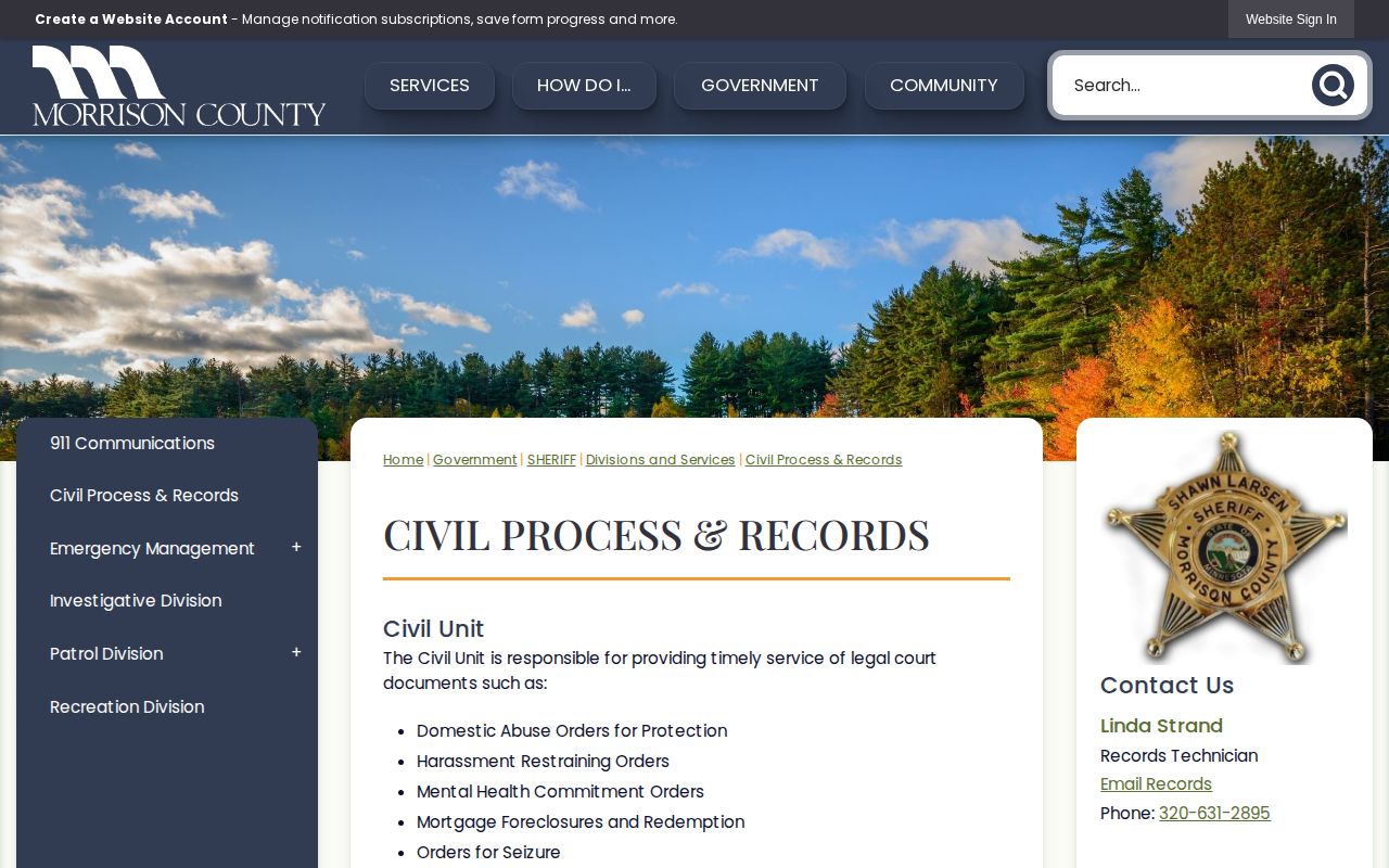 Morrison County released inmate booking photo records request route
