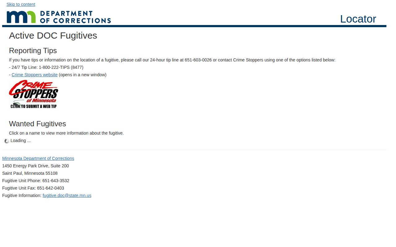 Minnesota DOC fugitive lookup for Morrison County supervision records